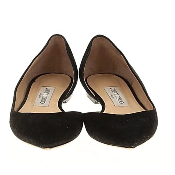 Jimmy Choo Black Suede Flats - Picture 1 of 2